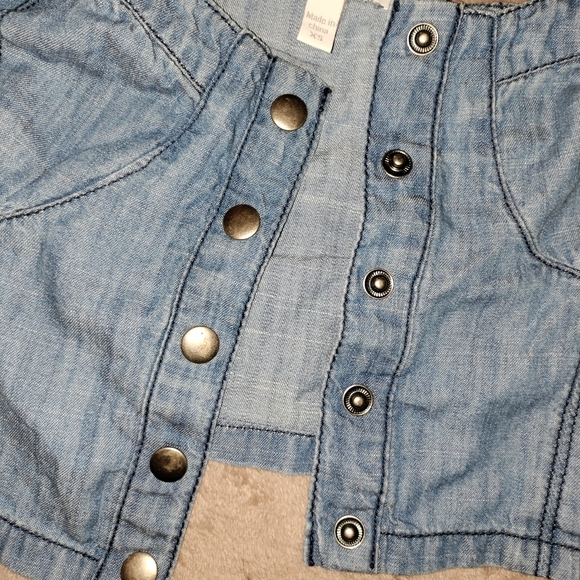 Delia's | Snap Up Denim Bustier Cropped Top Size XS - Picture 8 of 9